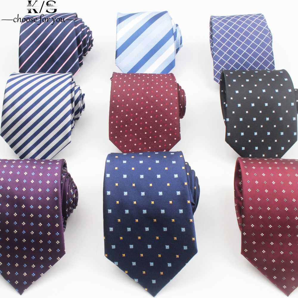 Men Formal Wear Shirts - Men's Tie 8cm Stripe Dot Necktie