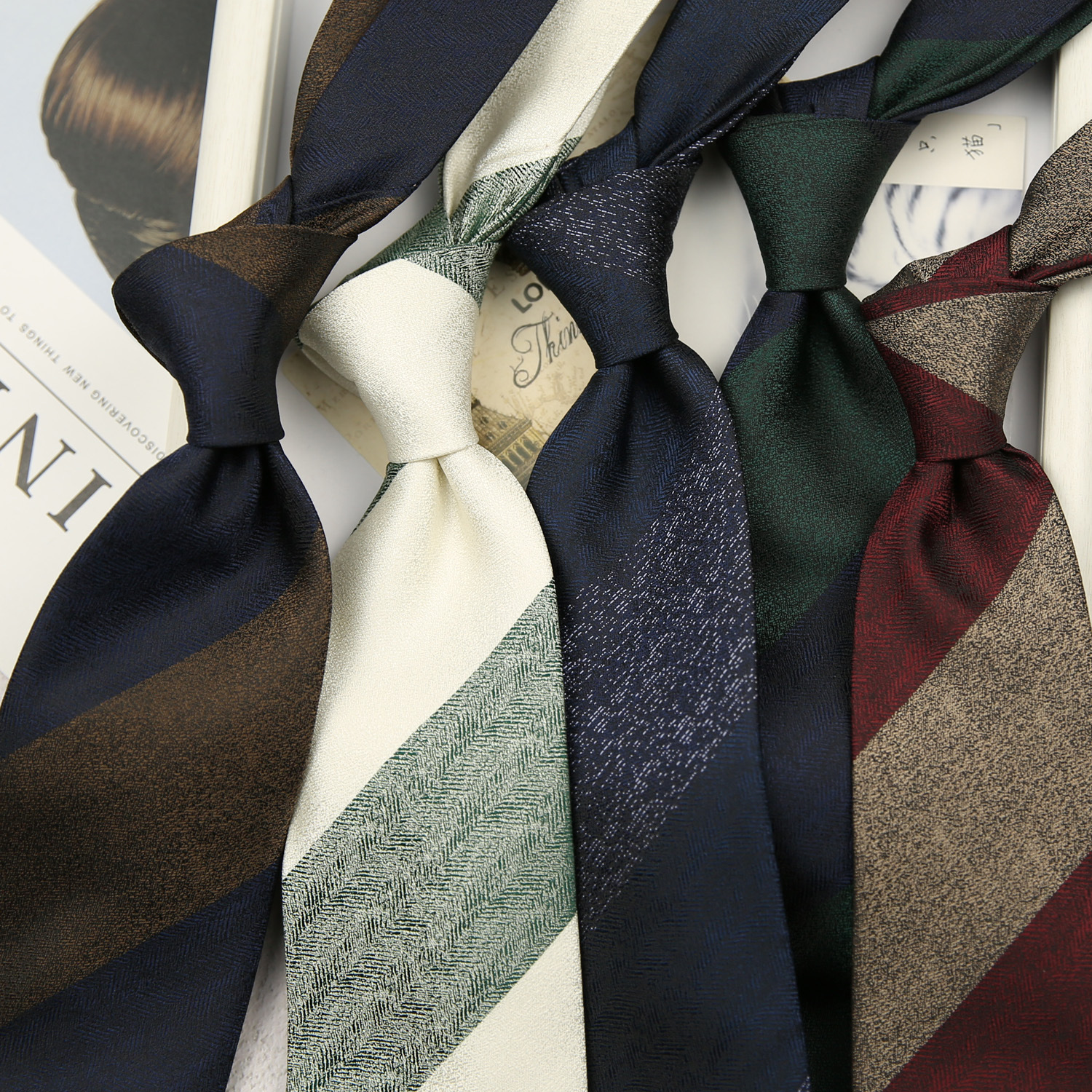 Men Formal Wear Shirts - Fashion 8cm Navy Striped Neckties For
