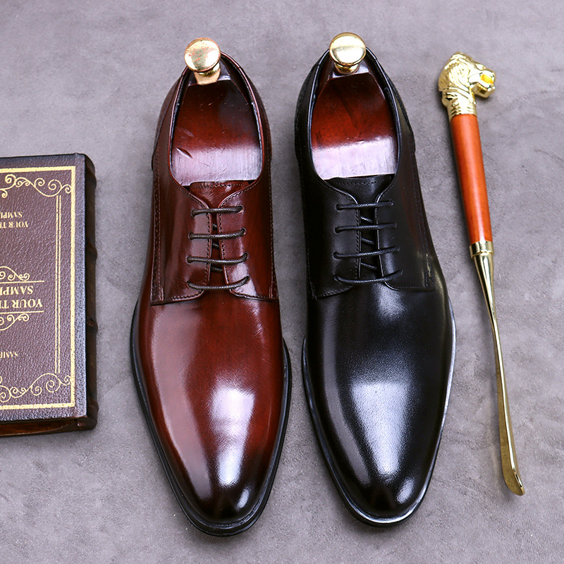 Men Formal Wear Shein - New Brand Genuine Leather Business Dress