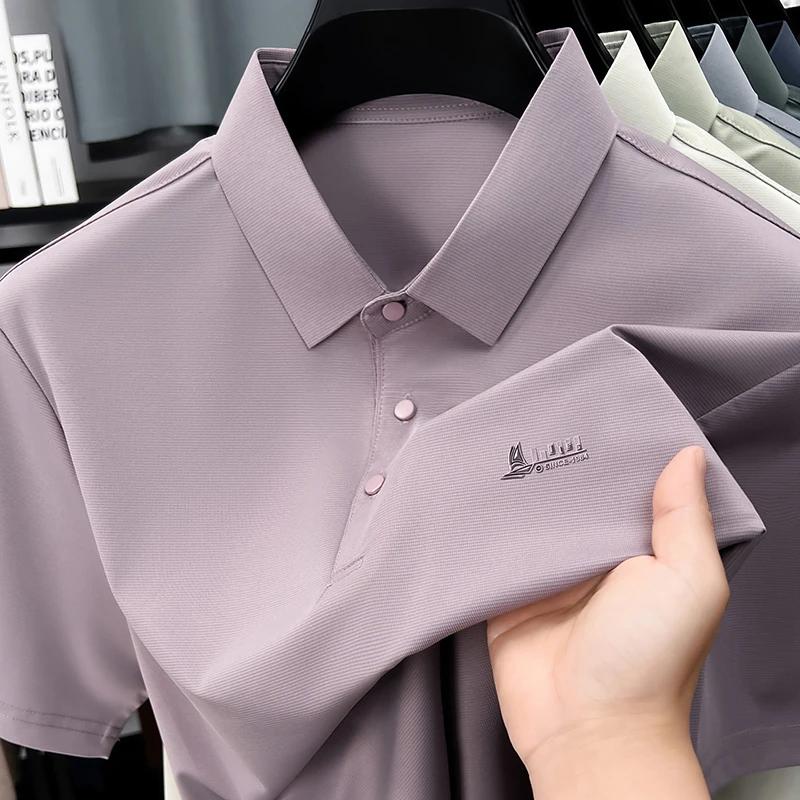 Men Formal Wear Top - Men's Business Casual Polo Shirts Short