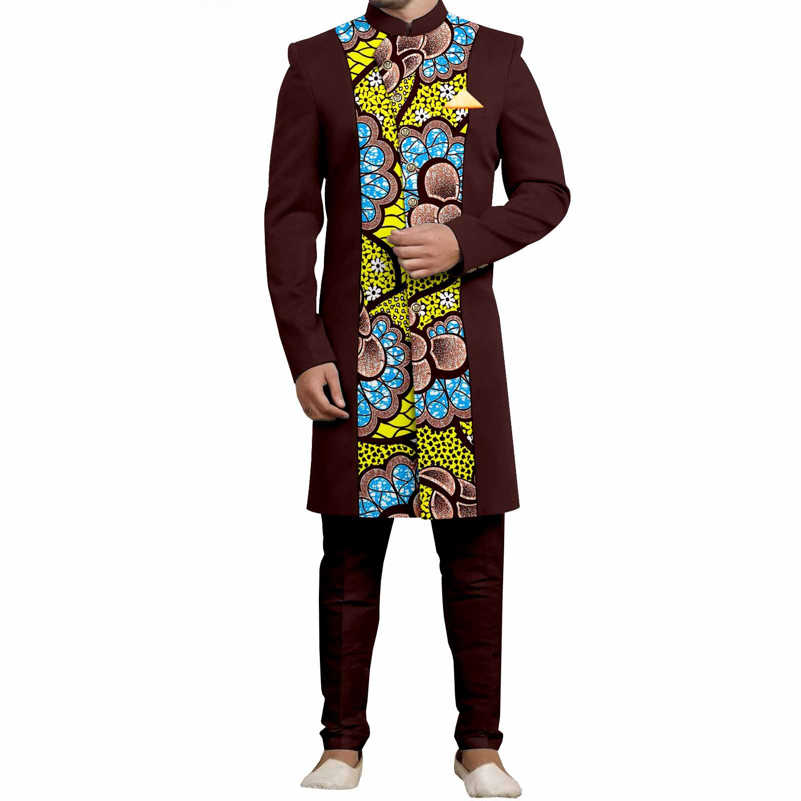 Slim Fit Suit Set - Men`s Suit Slim Fit Embroidery Single