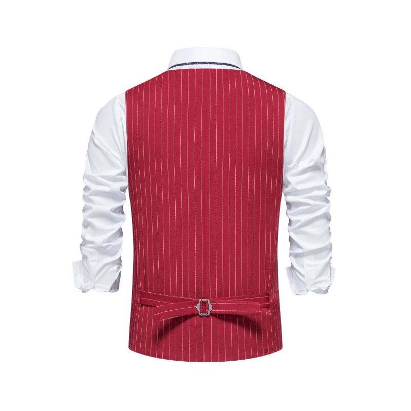 2026 New Red Striped Suit Vest - Men'S Formal Wear Waistcoat recension och pris