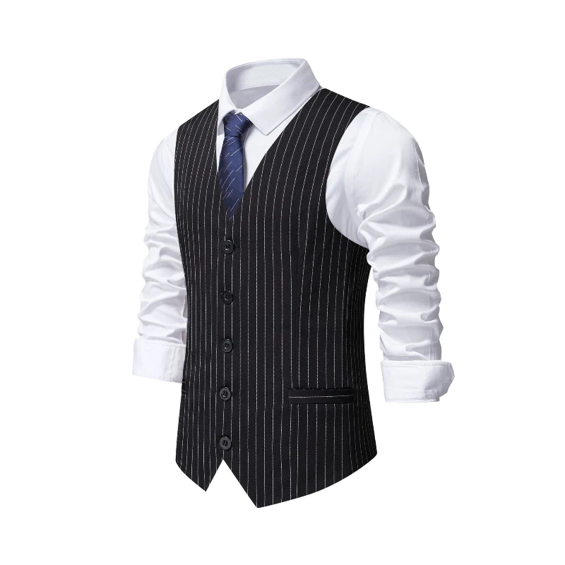 2026 New Red Striped Suit Vest - Men'S Formal Wear Waistcoat recension och pris