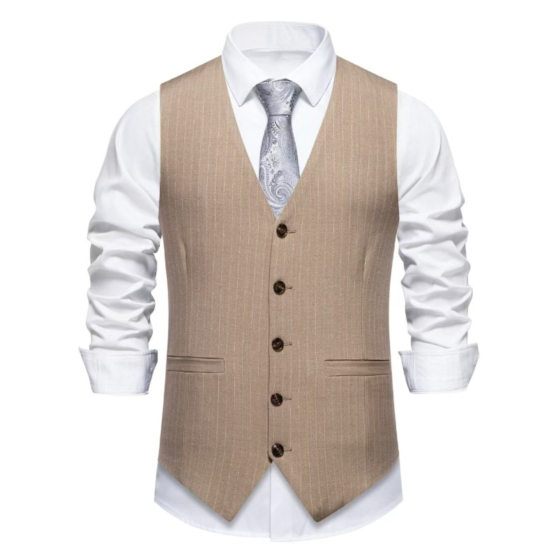 2026 New Red Striped Suit Vest - Men'S Formal Wear Waistcoat recension och pris