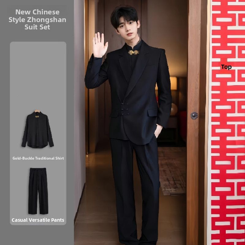 New Chinese Sle Buttoned Weddi - Men'S Formal Wear For Engagement recension och pris