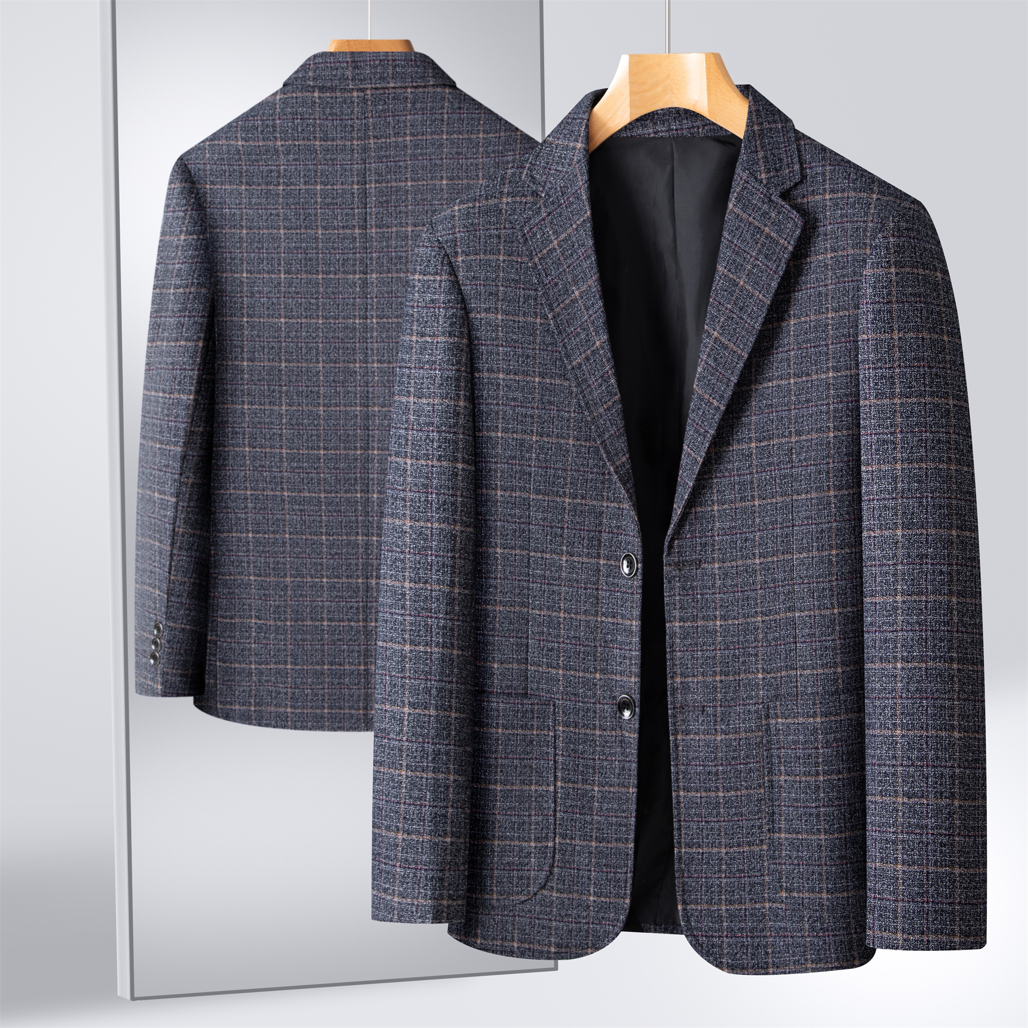 Striped Suit Men's Plaid Suit  - Men Formal Wear Top recension och pris