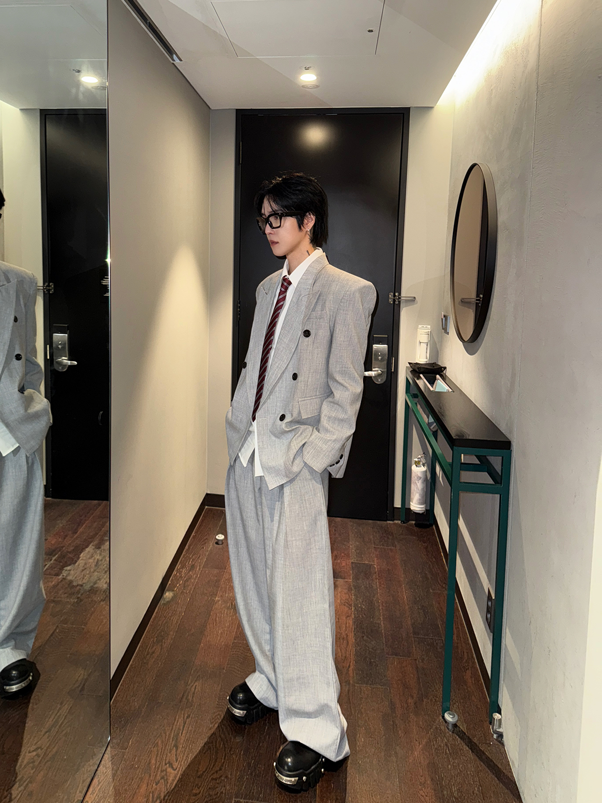 Grey Double-Breasted Suit Set  - High End Men'S Formal Wear recension och pris