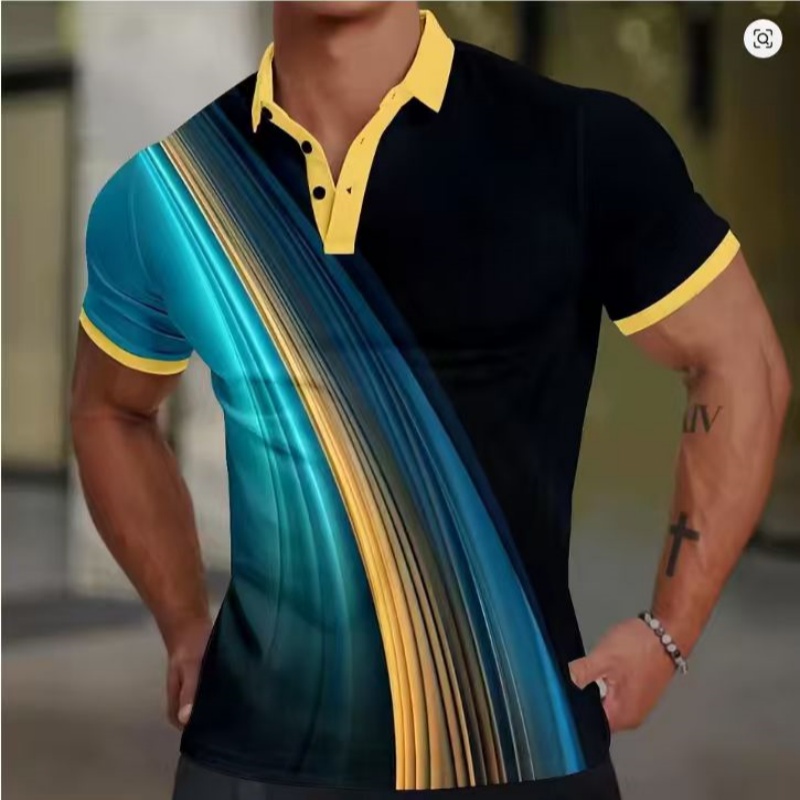 2025 Men's Geometric Golf Shir - Men Formal Wear Top recension och pris