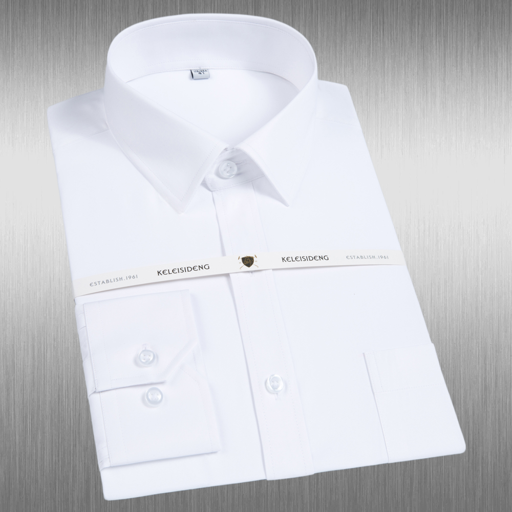 White Solid Color Men's Long S - Men Formal Wear Shirts recension och pris