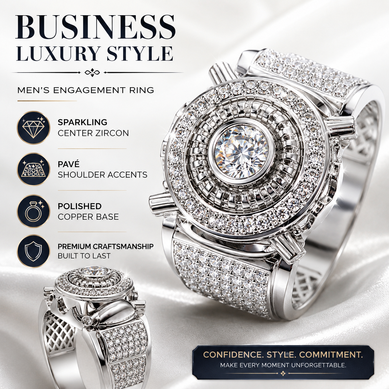 Business Style Alloy Men Engag - Men'S Formal Wear For Engagement recension och pris