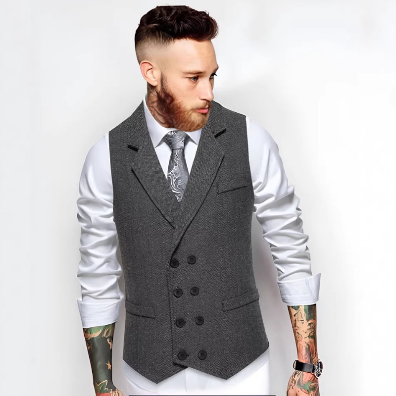 Men's Herringbone Tweed Double - Men'S Formal Wear Waistcoat recension och pris