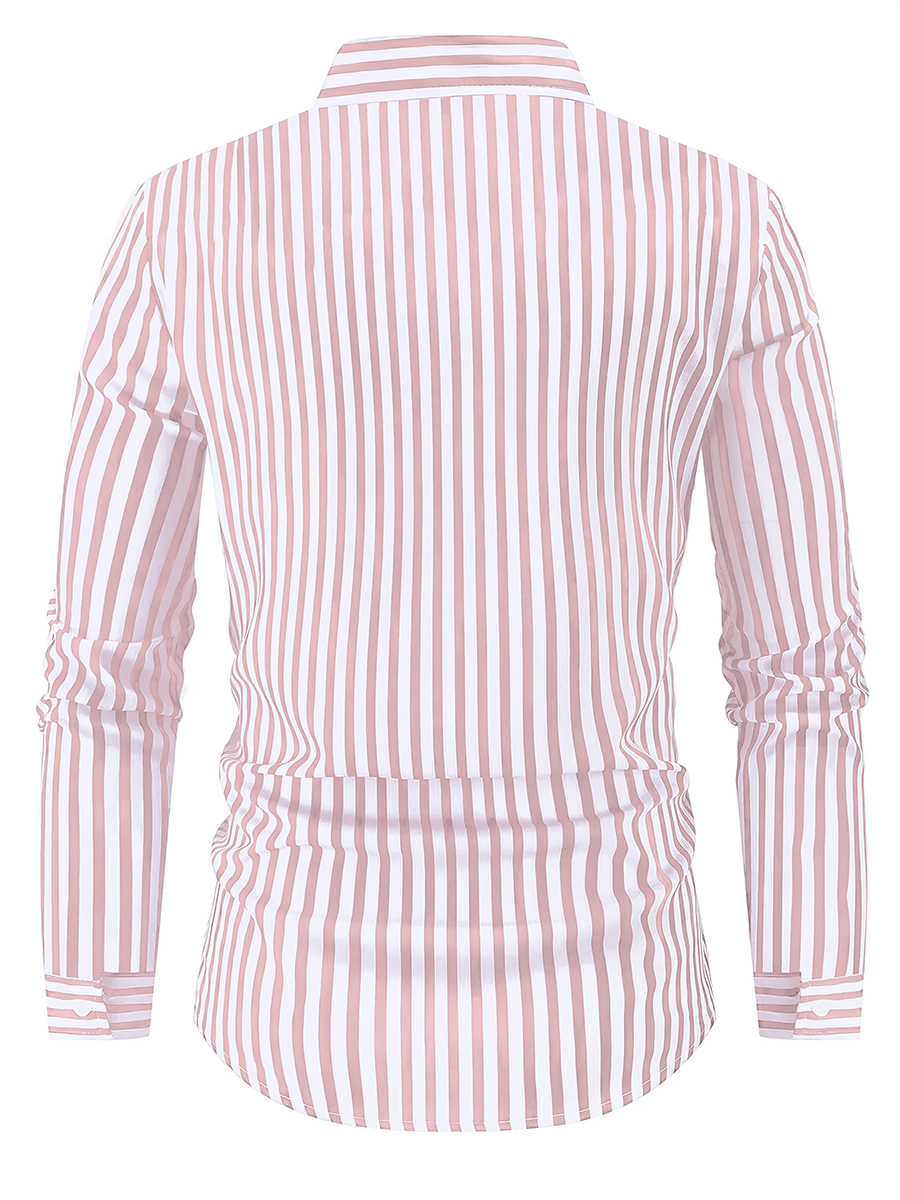 Men's long sleeved striped shi - Men Formal Wear Shirts recension och pris