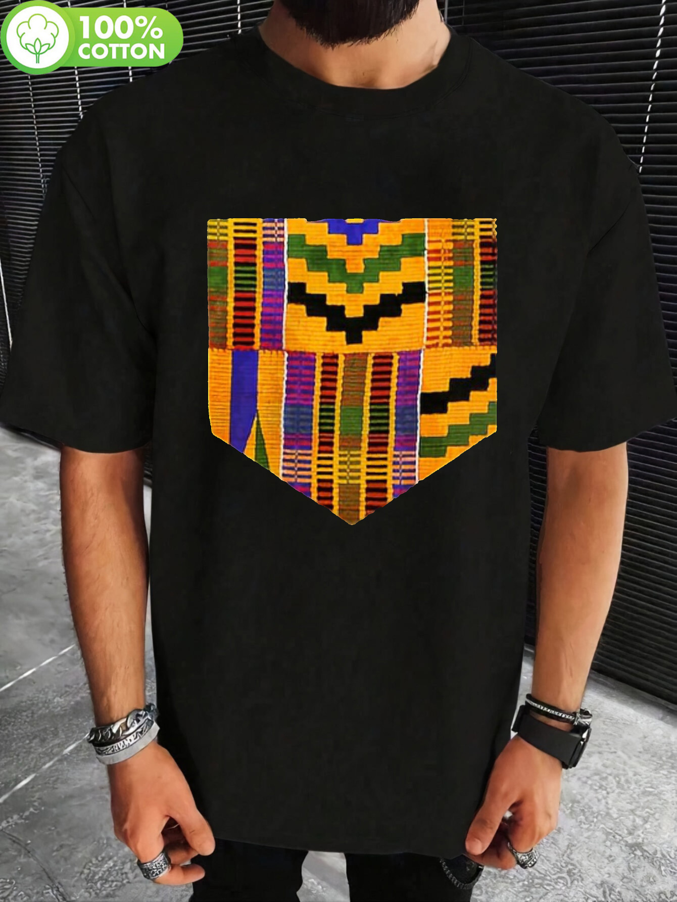 Men'S Kente Dashiki T-Shirt -  - Men'S Formal Ethnic Wear recension och pris