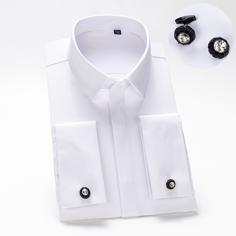 Men's French cufflinks shirt,  - High End Men'S Formal Wear recension och pris