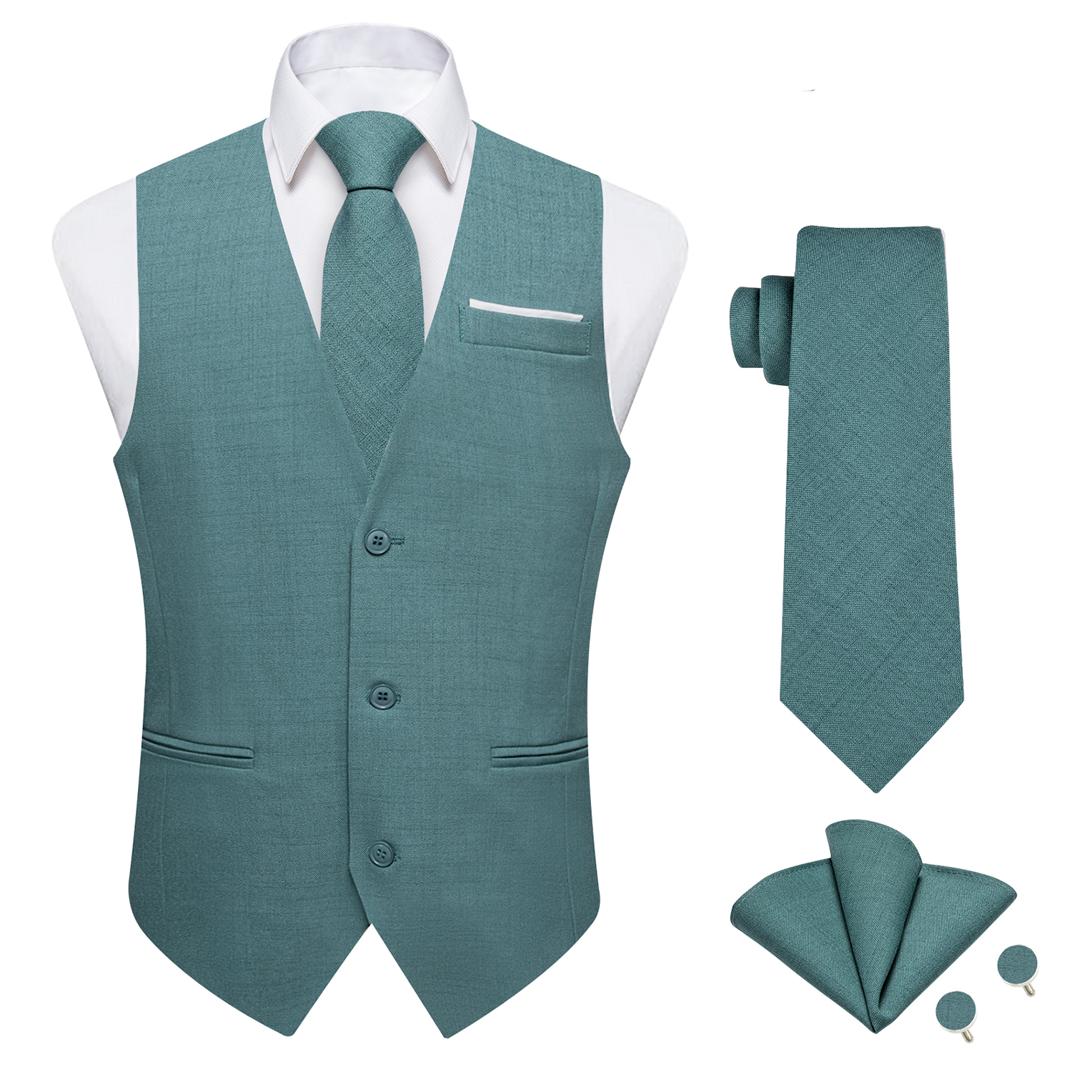 Basic Solid Waistcoat Loose Fi - Men'S Formal Wear Waistcoat recension och pris