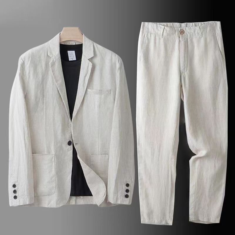 Spring Autumn Fashion Men Line - Slim Fit Suit Set recension och pris