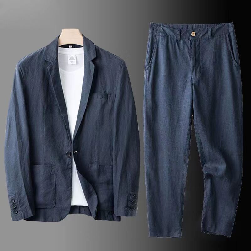 Spring Autumn Fashion Men Line - Slim Fit Suit Set recension och pris