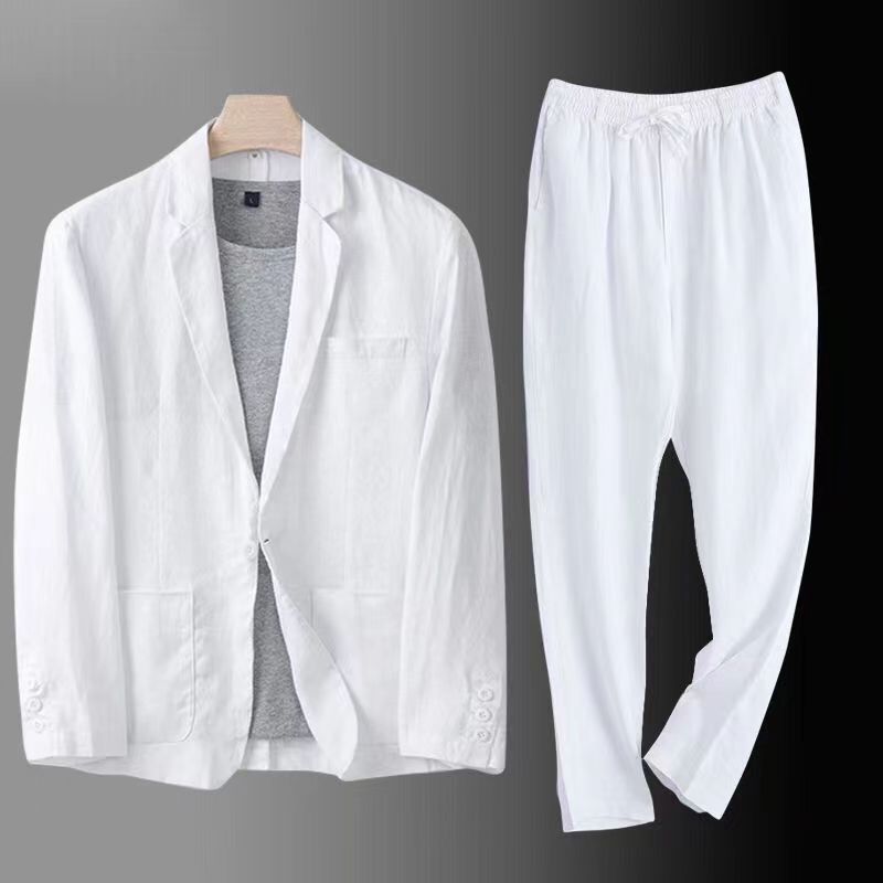 Spring Autumn Fashion Men Line - Slim Fit Suit Set recension och pris