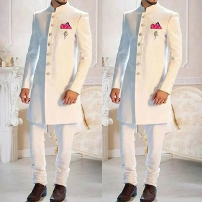 Fashion Design White Stand Col - Men'S Formal Ethnic Wear recension och pris